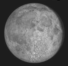 A Close Up of a Full Moon.
The moon effects the Tides on the Surface of the Planet facing it and the Opposite Side of the Planet at the Same Time.